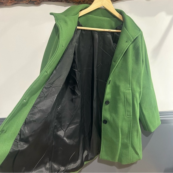 Green Button Down Pea Coat size M - Picture 9 of 12